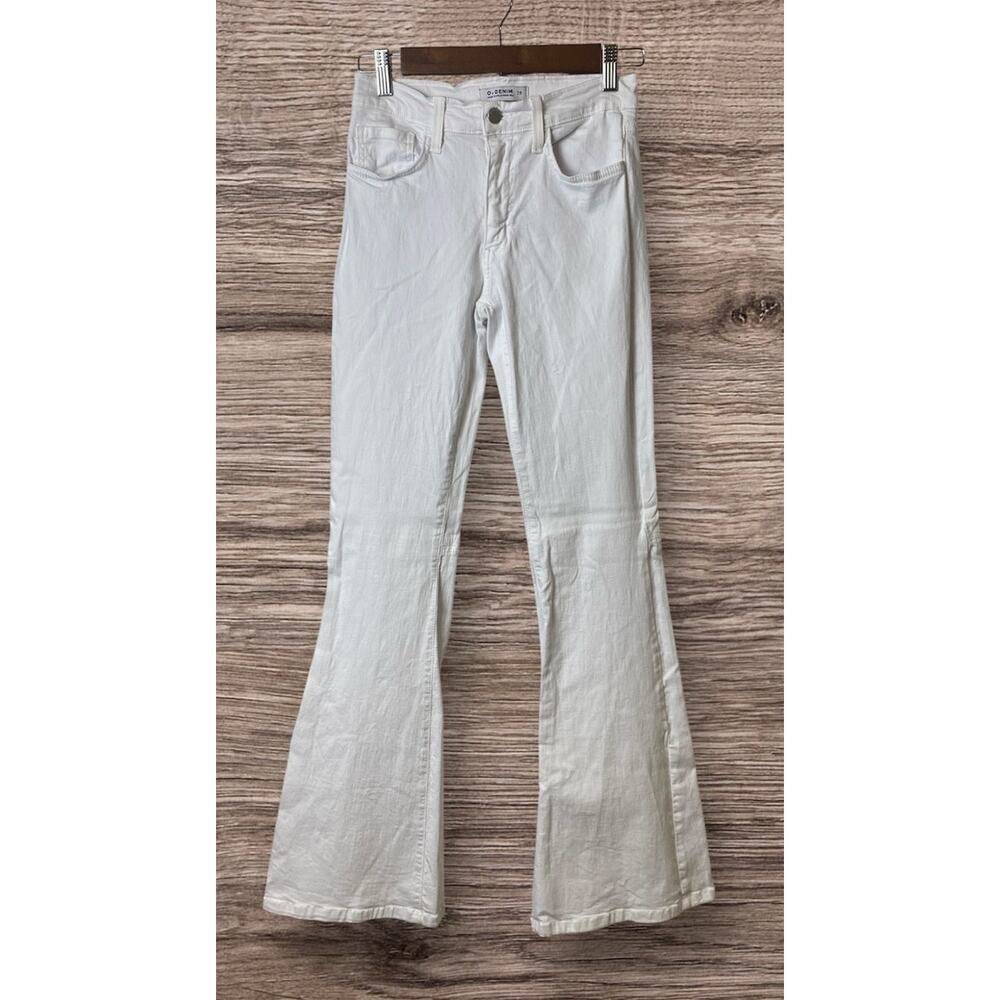O2 Denim Women's All American White Denim Flare Jeans Size 26